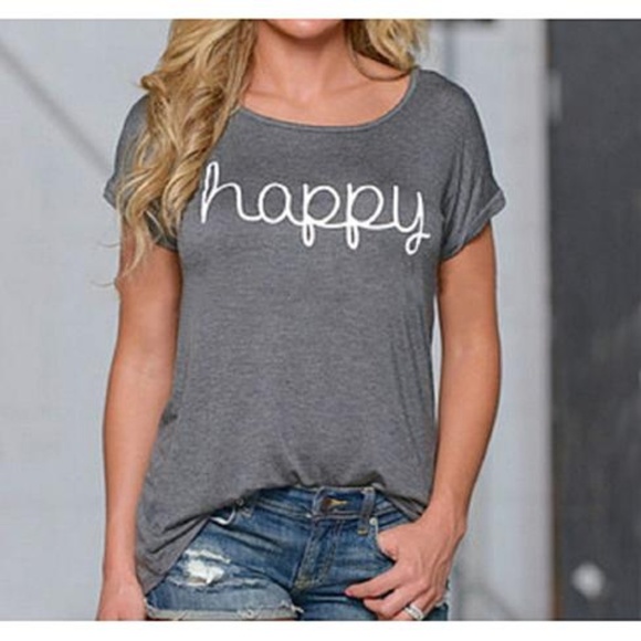 PRICE DROP! Happy Graphic Tee. NWT. - Picture 2 of 2